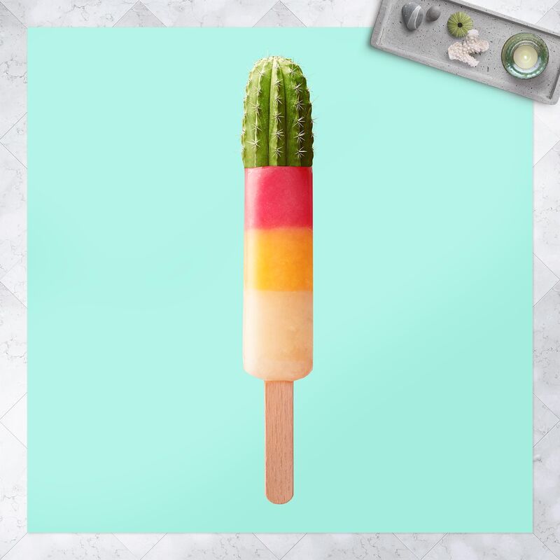 

Bilderwelten - Alfombras vinílicas - Popsicle With Cactus - Cuadrado 1:1 Dimensión LxA: 120cm x 120cm