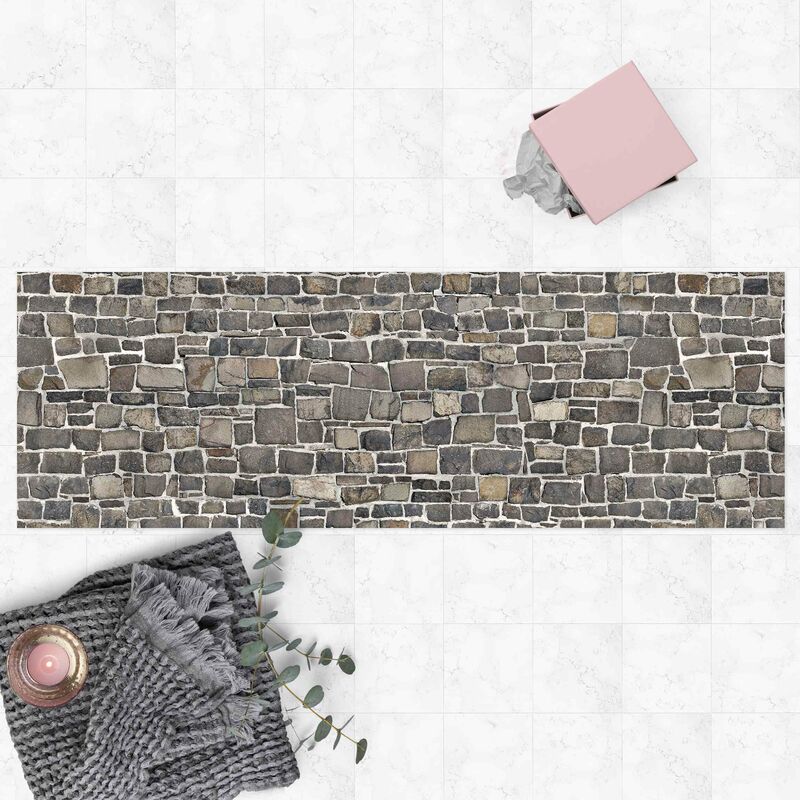 

Alfombras vinílicas - Quarry Stone Wallpaper Natural Stone Wall - Panorama Formato apaisado Dimensión LxA: 60cm x 180cm