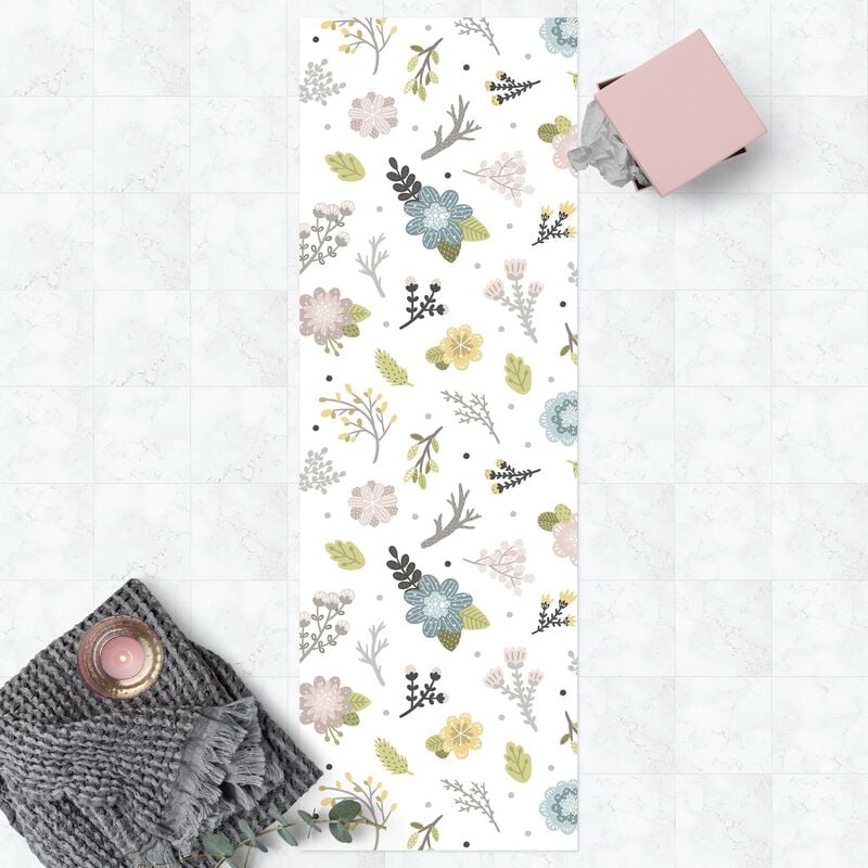 

Alfombras vinílicas - Scandinavian Branches And Flowers - Panorámico Dimensión LxA: 150cm x 50cm