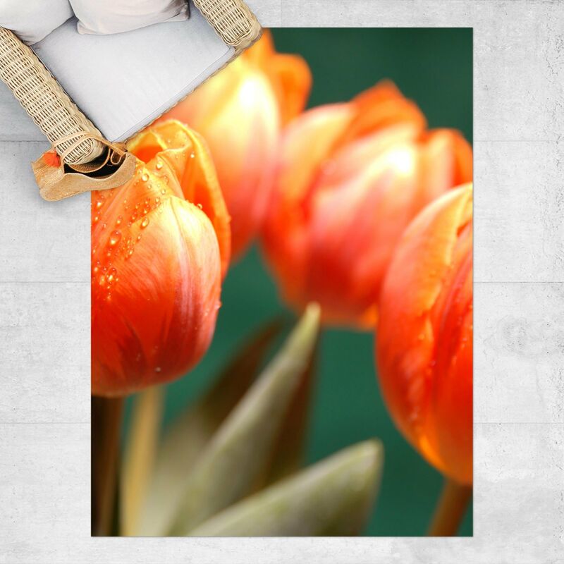 

Alfombras vinílicas - Shiny Orange Tulips - Alto 4:3 Dimensión LxA: 60cm x 45cm