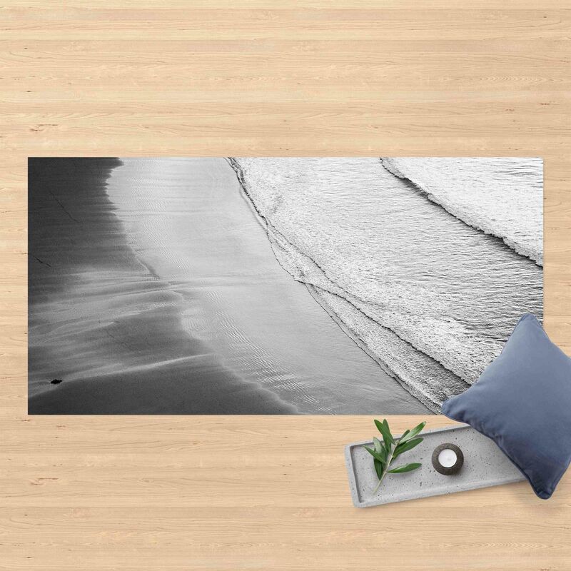 

Bilderwelten - Alfombras vinílicas - Soft Waves On The Beach Black And White - Apaisado 1:2 Dimensión LxA: 100cm x 200cm