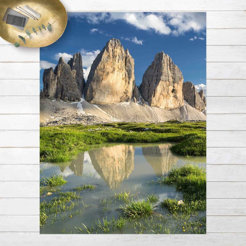 

Alfombras vinílicas - South Tyrolean Zinnen And Water Reflection - Alto 4:3 Dimensión LxA: 100cm x 75cm
