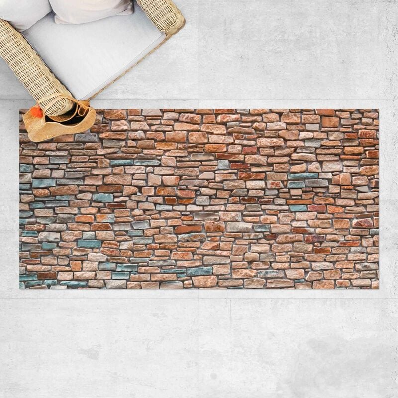 

Bilderwelten - Alfombras vinílicas - Stone Look Red Turquoise - Apaisado 1:2 Dimensión LxA: 140cm x 280cm