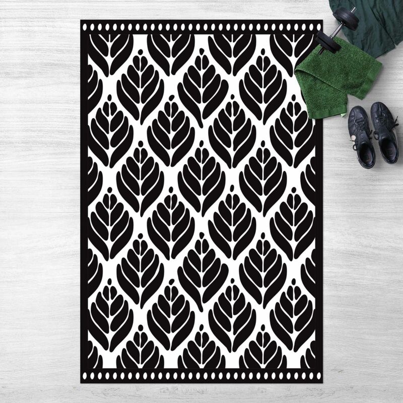 

Alfombras vinílicas - Stylised Palm Leaves With stripes - Alto 3:2 Dimensión LxA: 120cm x 80cm