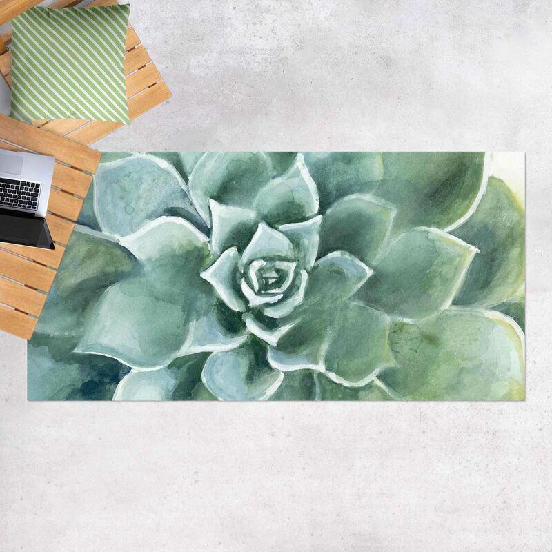 

Alfombras vinílicas - Succulent Plant Watercolour Dark - Apaisado 1:2 Dimensión LxA: 130cm x 260cm