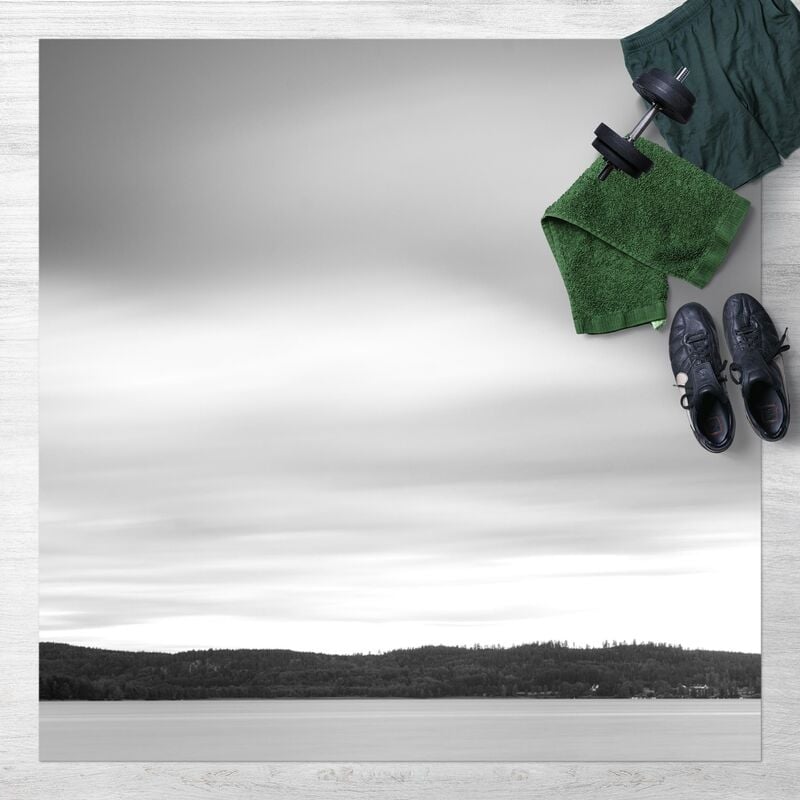 

Bilderwelten - Alfombras vinílicas - Sunset On The Lake Black And White - Cuadrado 1:1 Dimensión LxA: 100cm x 100cm