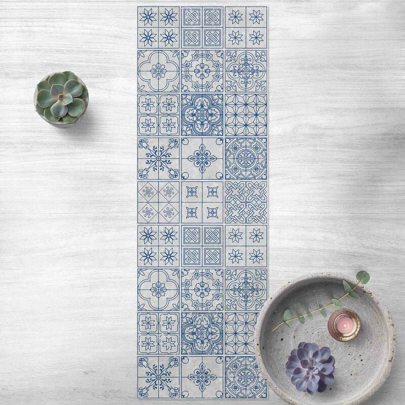 

Bilderwelten - Alfombras vinílicas - Tile Pattern Coimbra Blue - Panorámico Dimensión LxA: 300cm x 100cm