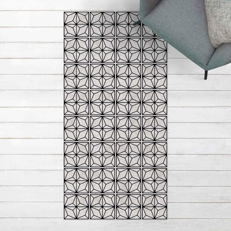 

Alfombras vinílicas - Tile Pattern Star Geometry Black - Alto 2:1 Dimensión LxA: 140cm x 70cm