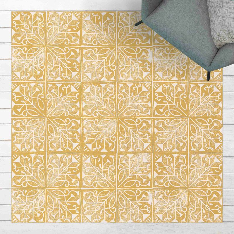 

Alfombras vinílicas - Vintage Art Deco Pattern Tiles - Cuadrado 1:1 Dimensión LxA: 140cm x 140cm
