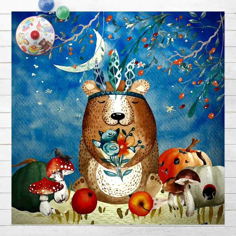 

Alfombras vinílicas - Watercolour Bear In Moonlight - Cuadrado 1:1 Dimensión LxA: 40cm x 40cm