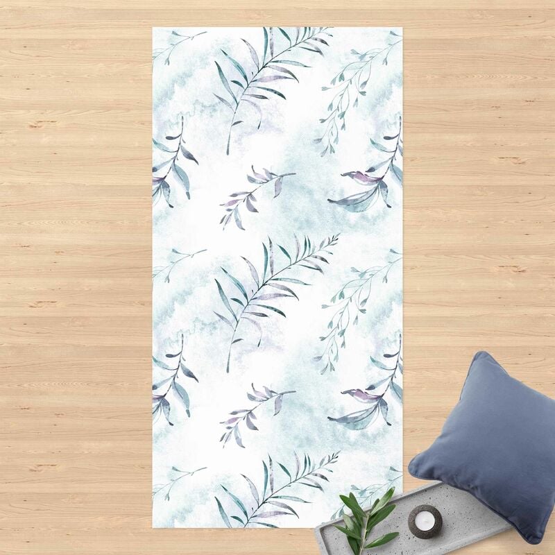 

Alfombras vinílicas - Watercolour Branches In Mint Blue - Alto 2:1 Dimensión LxA: 120cm x 60cm