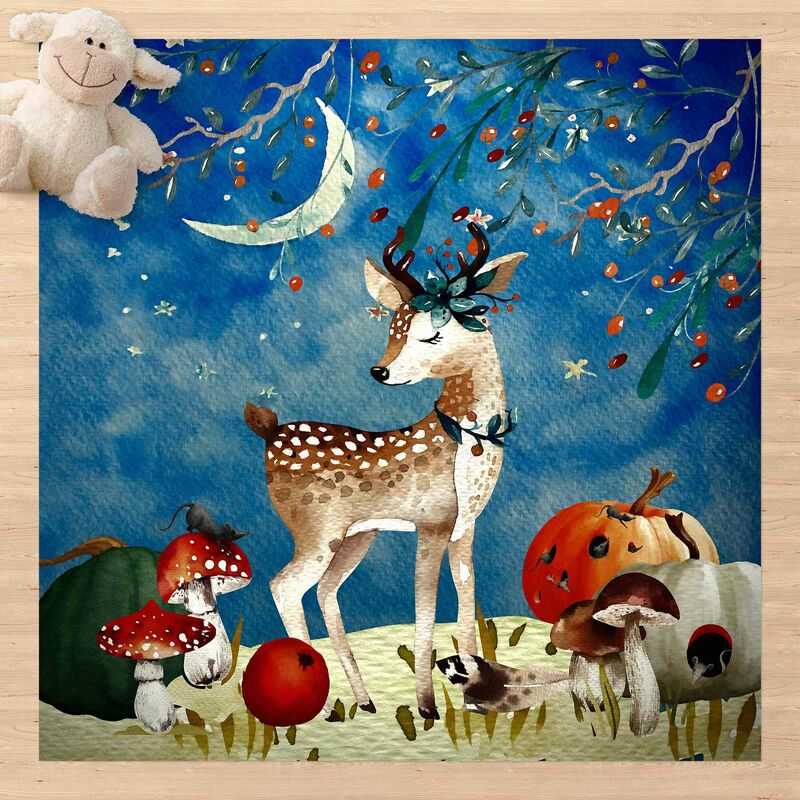 

Alfombras vinílicas - Watercolour Deer In Moonlight - Cuadrado 1:1 Dimensión LxA: 60cm x 60cm