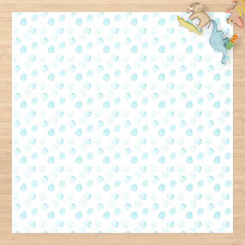 

Bilderwelten - Alfombras vinílicas - Watercolour Dots Turquoise - Cuadrado 1:1 Dimensión LxA: 120cm x 120cm