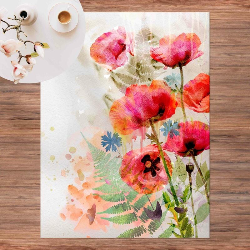 

Alfombras vinílicas - Watercolour Flowers Poppy - Alto 4:3 Dimensión LxA: 140cm x 105cm