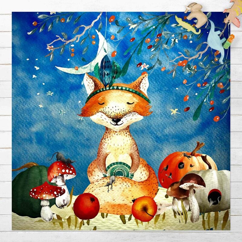 

Alfombras vinílicas - Watercolour Fox In Moonlight - Cuadrado 1:1 Dimensión LxA: 40cm x 40cm