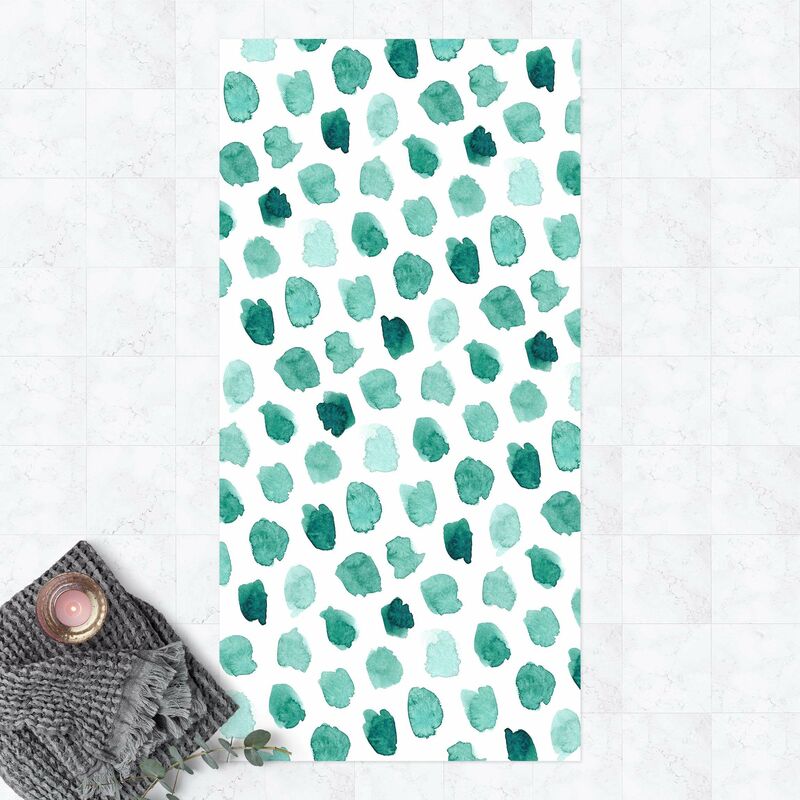 

Alfombras vinílicas - Watercolour Spots In Mint Colour - Alto 2:1 Dimensión LxA: 100cm x 50cm