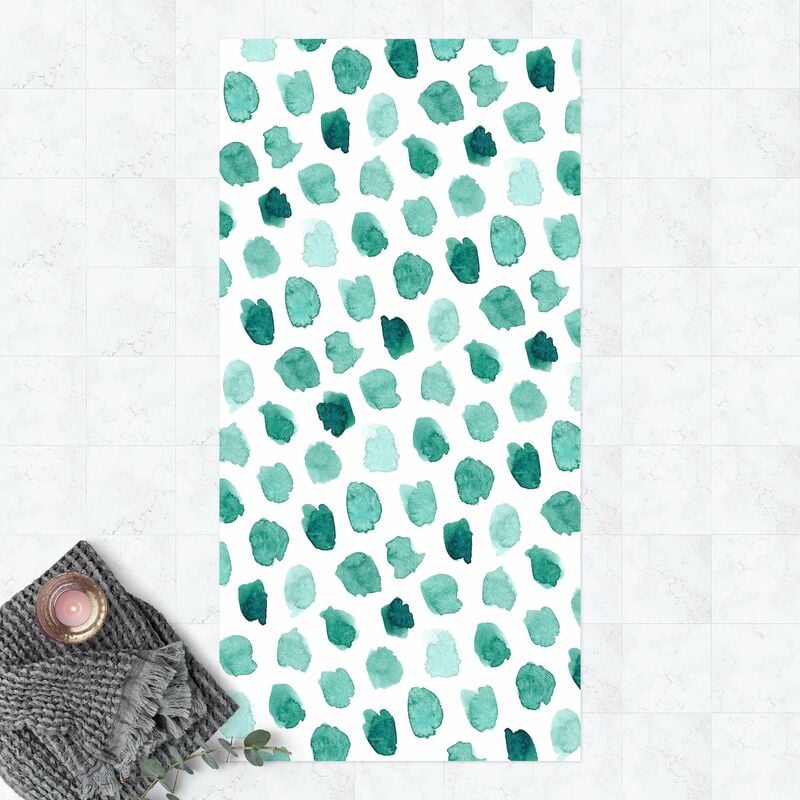 

Alfombras vinílicas - Watercolour Spots In Mint Colour - Alto 2:1 Dimensión LxA: 220cm x 110cm