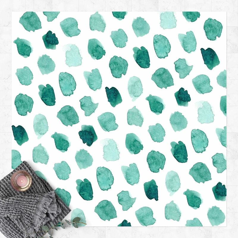 

Alfombras vinílicas - Watercolour Spots In Mint Colour - Cuadrado 1:1 Dimensión LxA: 40cm x 40cm
