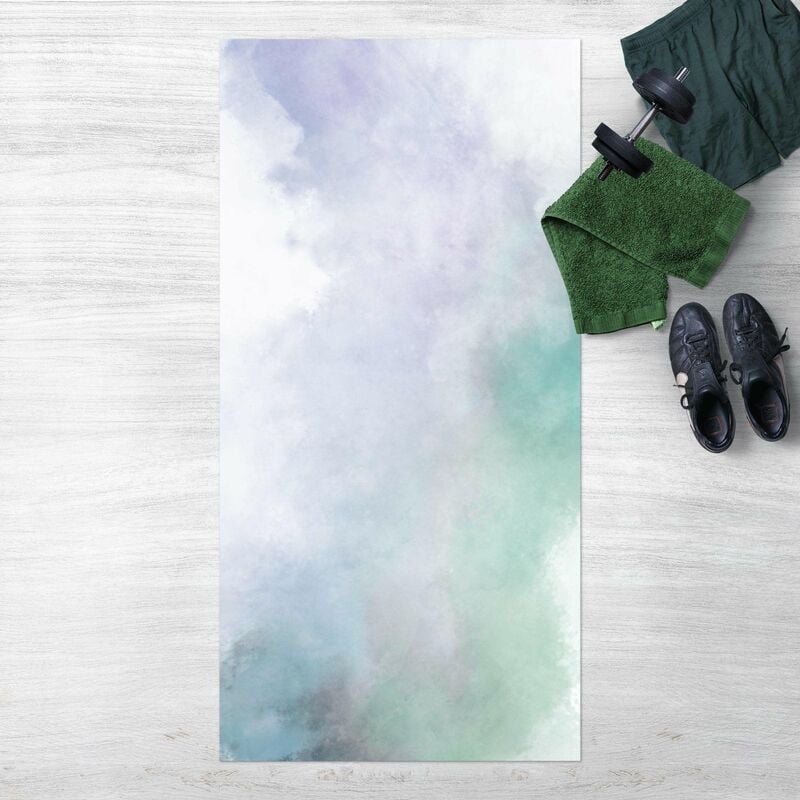 

Alfombras vinílicas - Watercolour Symbiosis Blue Green - Alto 2:1 Dimensión LxA: 200cm x 100cm