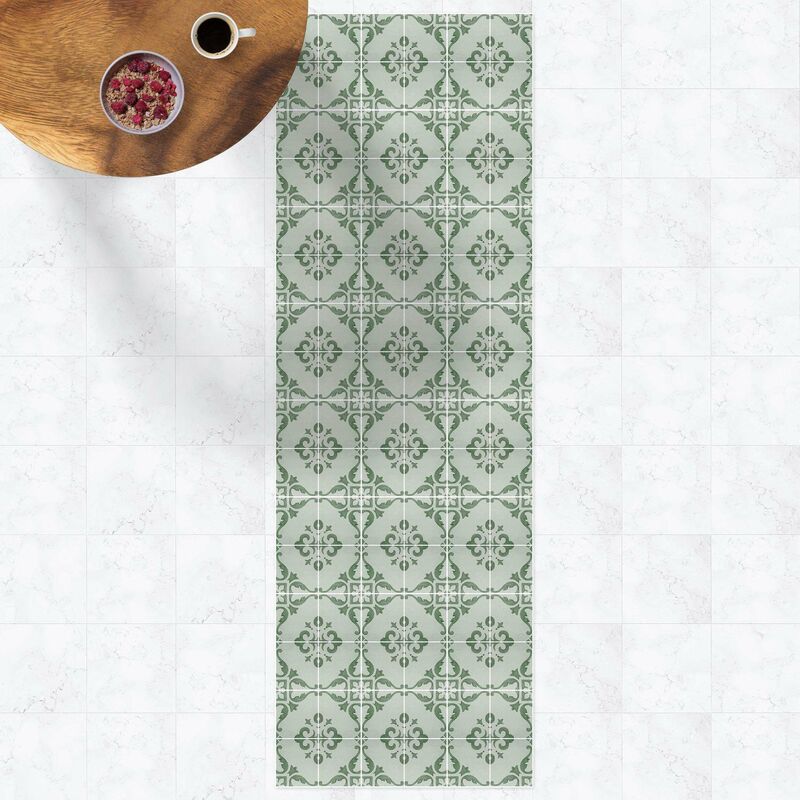 

Bilderwelten - Alfombras vinílicas - Watercolour Tile Pattern Lagos Emerald Green - Panorámico Dimensión LxA: 270cm x 90cm