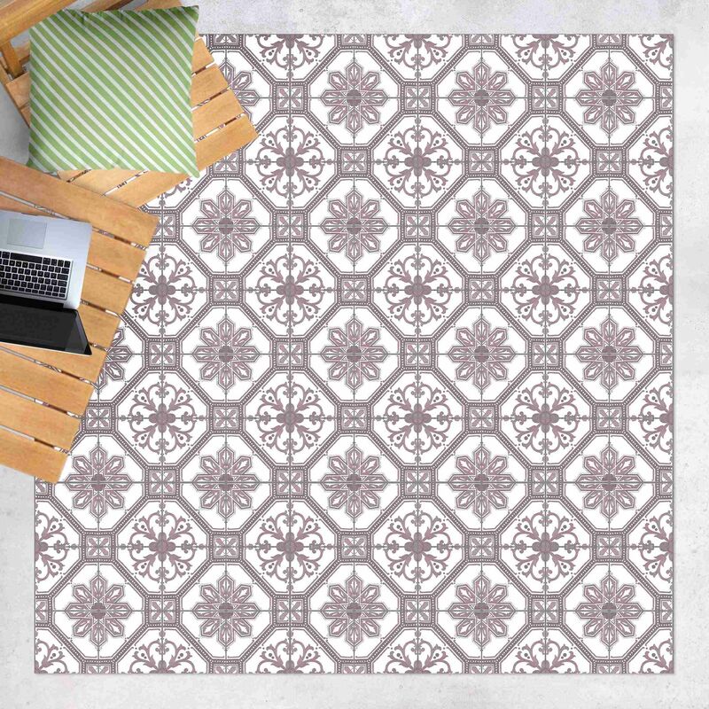

Alfombras vinílicas - Watercolour Tile Pattern Porto Terracotta - Cuadrado 1:1 Dimensión LxA: 100cm x 100cm