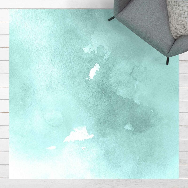 

Alfombras vinílicas - Watercolour Turquoise Ocean - Cuadrado 1:1 Dimensión LxA: 40cm x 40cm