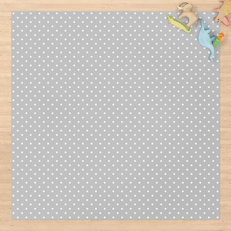 

Alfombras vinílicas - White Dots On Grey - Cuadrado 1:1 Dimensión LxA: 40cm x 40cm