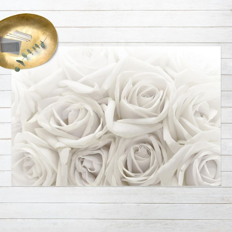 

Alfombras vinílicas - White Roses - Apaisado 2:3 Dimensión LxA: 40cm x 60cm