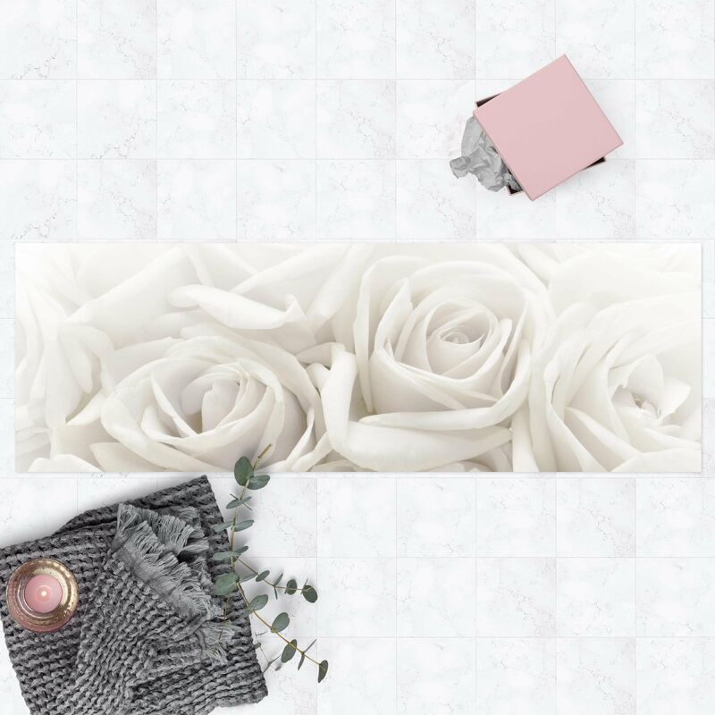 

Bilderwelten - Alfombras vinílicas - White Roses - Panorama Formato apaisado Dimensión LxA: 100cm x 300cm