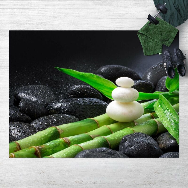 

Alfombras vinílicas - White Stones On Bamboo - Apaisado 3:4 Dimensión LxA: 45cm x 60cm