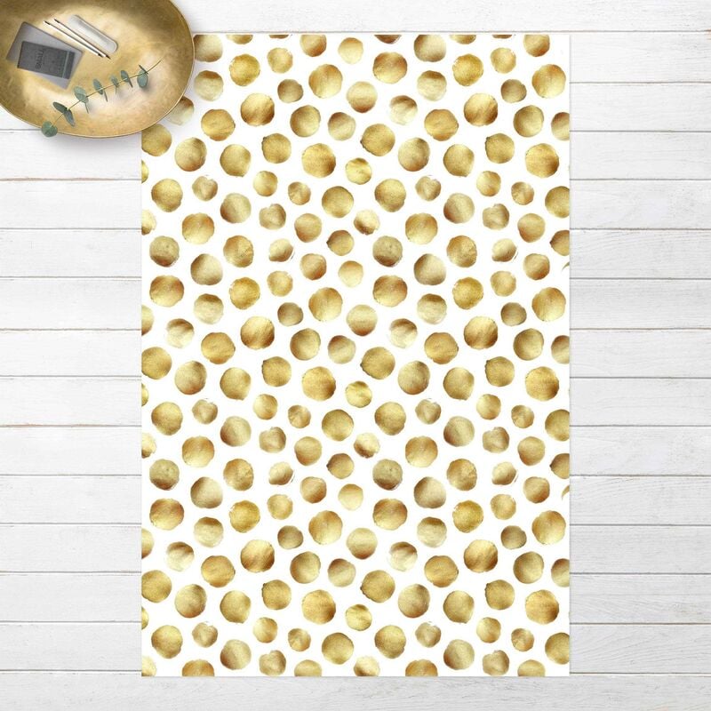 

Alfombras vinílicas - Wild Golden Polka Dots On White - Alto 3:2 Dimensión LxA: 210cm x 140cm