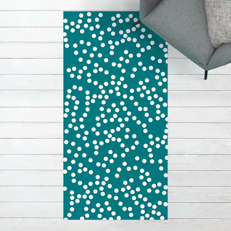 

Bilderwelten - Alfombras vinílicas - Aboriginal Dot Pattern Bluish Green - Alto 2:1 Dimensión LxA: 280cm x 140cm