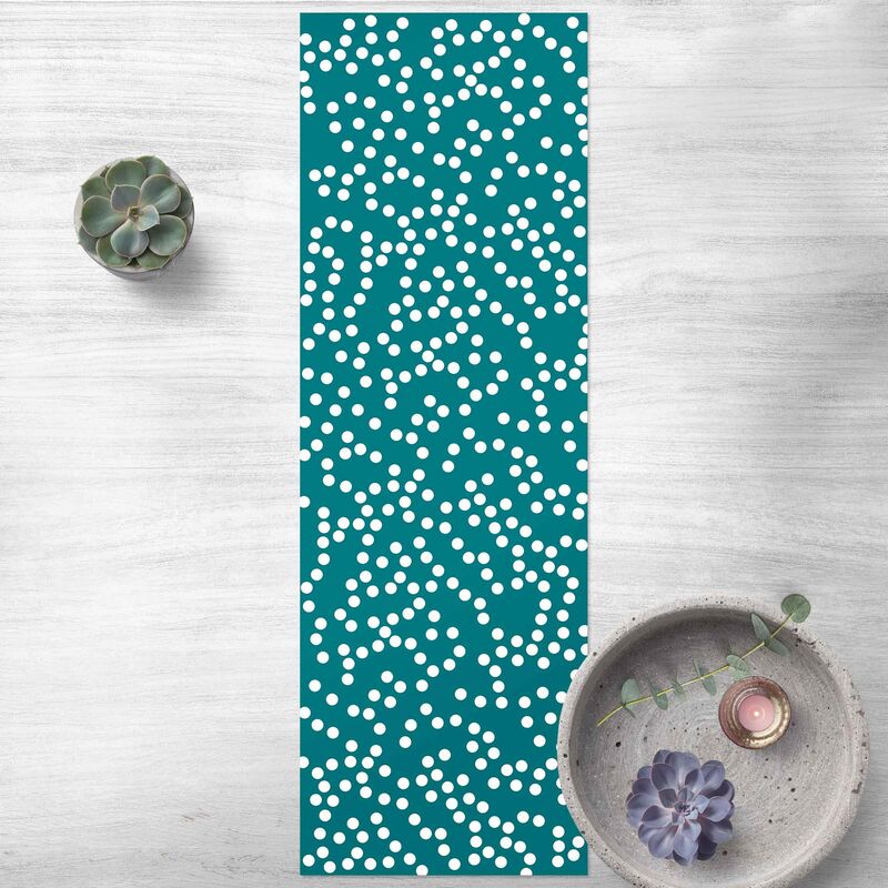 

Alfombras vinílicas - Aboriginal Dot Pattern Bluish Green - Panorámico Dimensión LxA: 150cm x 50cm