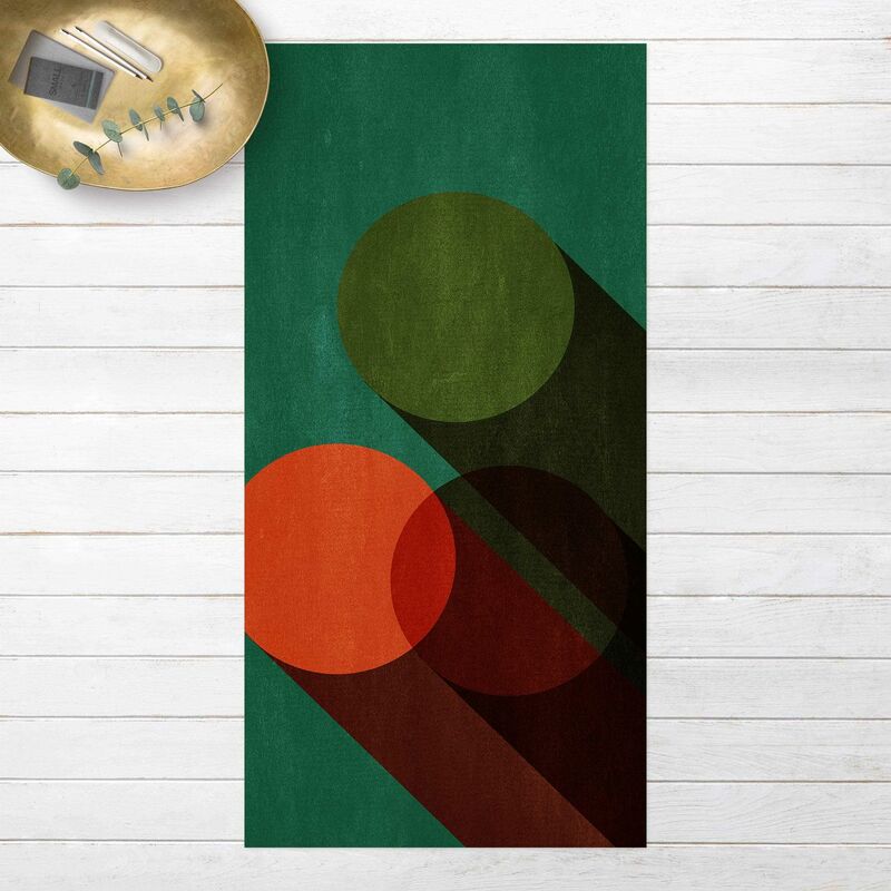 

Alfombras vinílicas - Abstract Shapes - Circles In Green And Red - Alto 2:1 Dimensión LxA: 280cm x 140cm