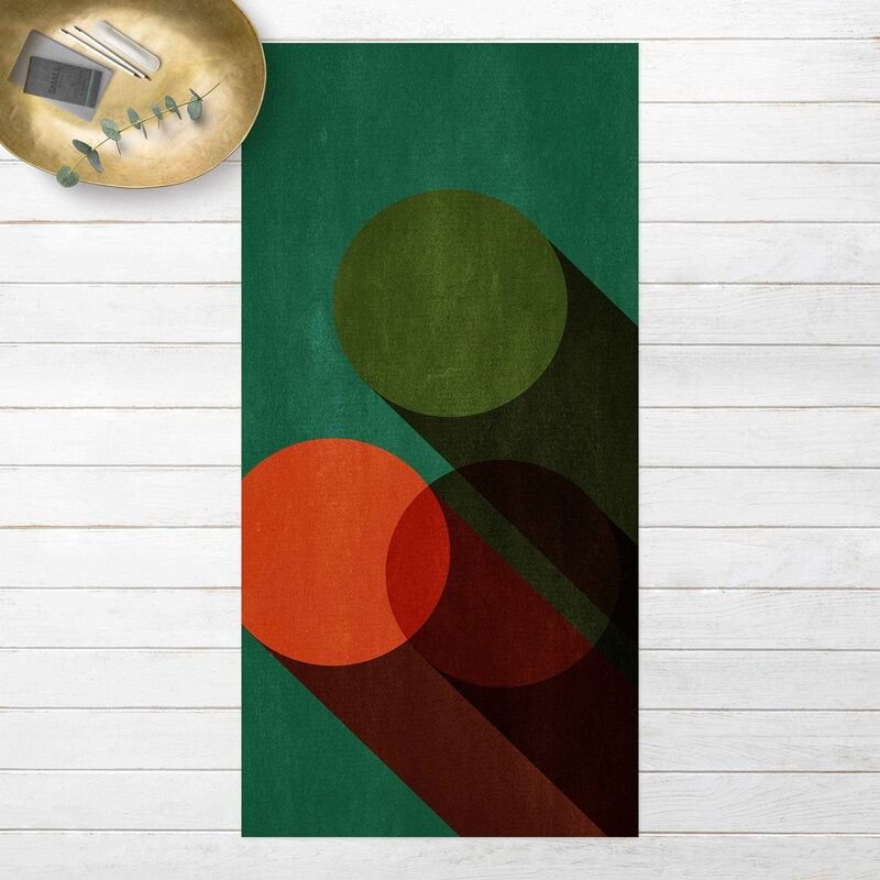 

Alfombras vinílicas - Abstract Shapes - Circles In Green And Red - Alto 2:1 Dimensión LxA: 80cm x 40cm