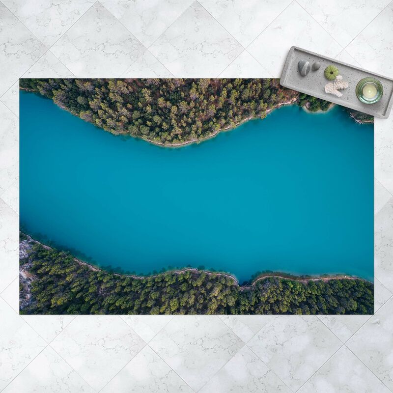 

Bilderwelten - Alfombras vinílicas - Aerial Image - Deep Blue Lake - Apaisado 2:3 Dimensión LxA: 140cm x 210cm