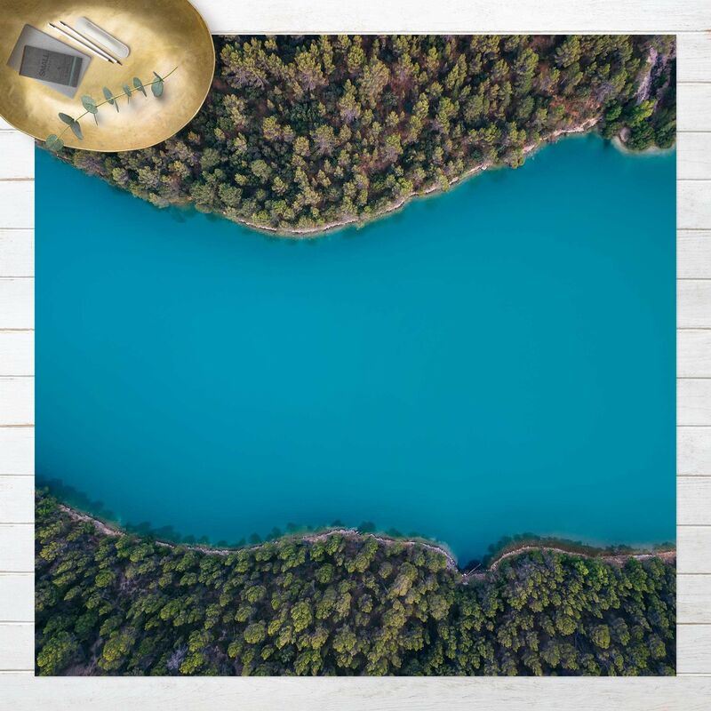

Bilderwelten - Alfombras vinílicas - Aerial Image - Deep Blue Lake - Cuadrado 1:1 Dimensión LxA: 40cm x 40cm