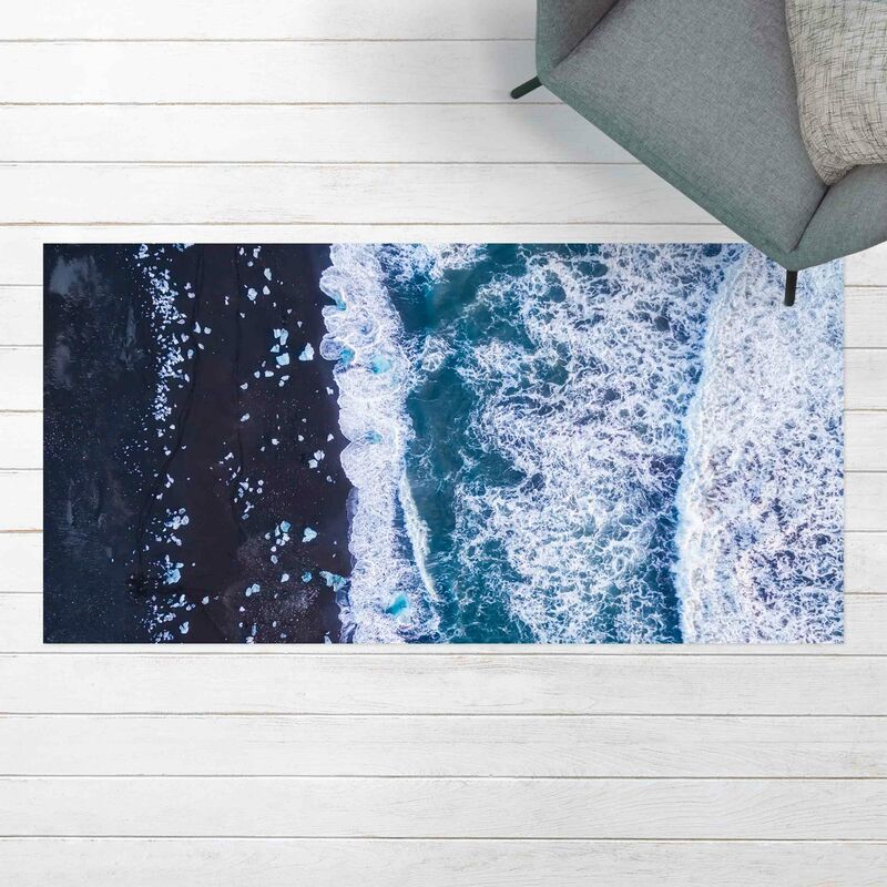 

Alfombras vinílicas - Aerial Image - Jökulsárlón On Iceland Vertical - Apaisado 1:2 Dimensión LxA: 60cm x 120cm