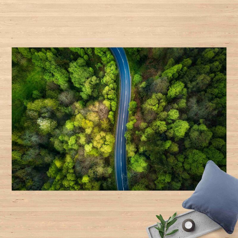 

Alfombras vinílicas - Aerial Image - Paved Road In the Forest - Apaisado 2:3 Dimensión LxA: 60cm x 90cm