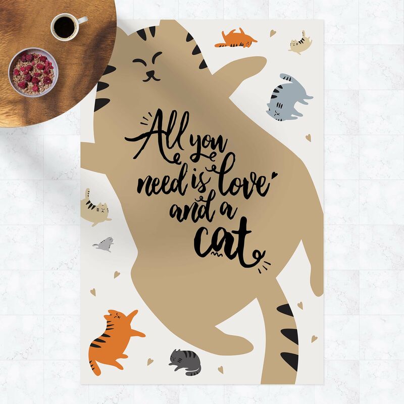 

Alfombras vinílicas - All You Need Is Love And A Cat Cat Belly - Alto 3:2 Dimensión LxA: 120cm x 80cm