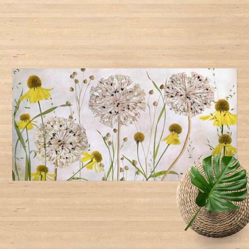 

Alfombras vinílicas - Allium And Helenium Illustration - Apaisado 1:2 Dimensión LxA: 110cm x 220cm