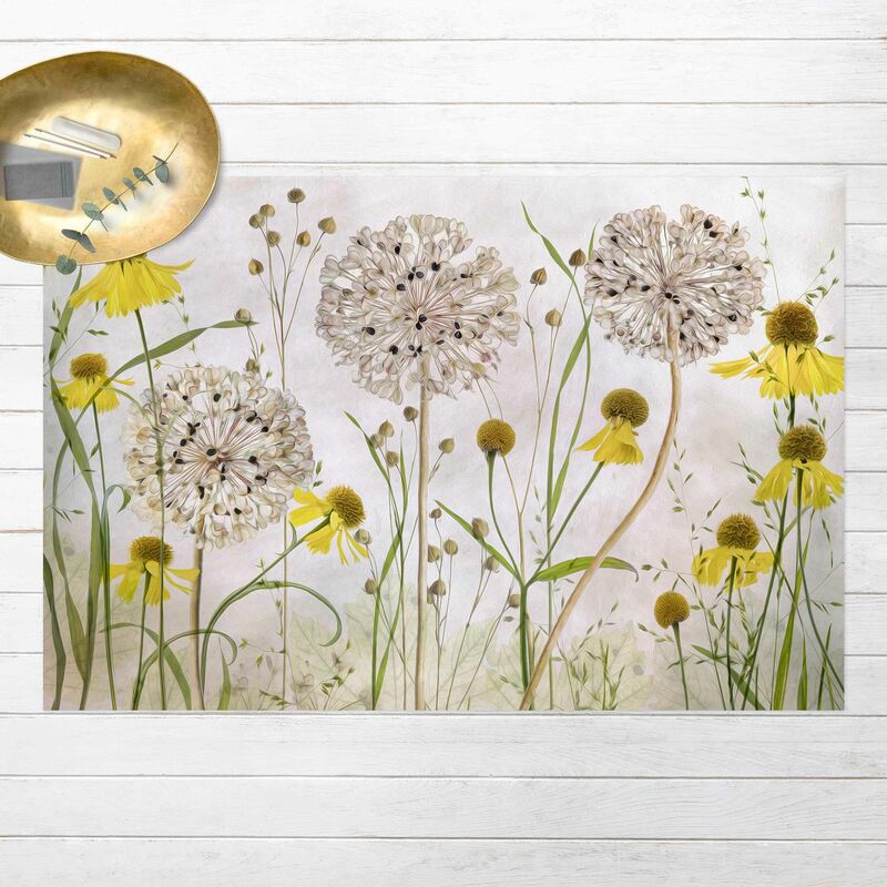 

Bilderwelten - Alfombras vinílicas - Allium And Helenium Illustration - Apaisado 2:3 Dimensión LxA: 140cm x 210cm