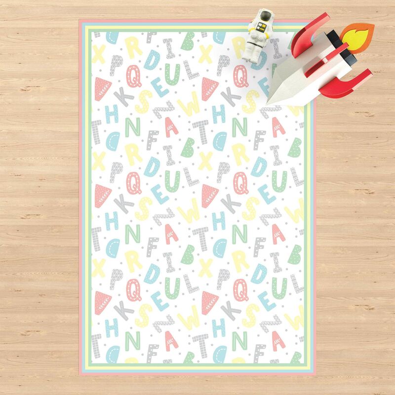

Alfombras vinílicas - Alphabet In Pastel Colours With Frame - Alto 3:2 Dimensión LxA: 90cm x 60cm
