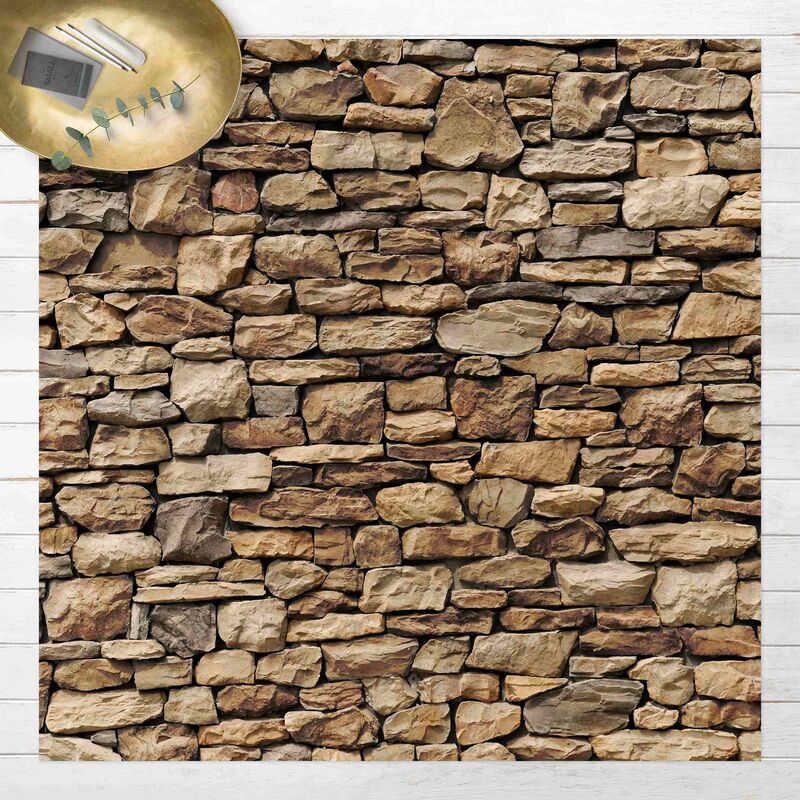 

Bilderwelten - Alfombras vinílicas - American Stone Wall - Cuadrado 1:1 Dimensión LxA: 120cm x 120cm