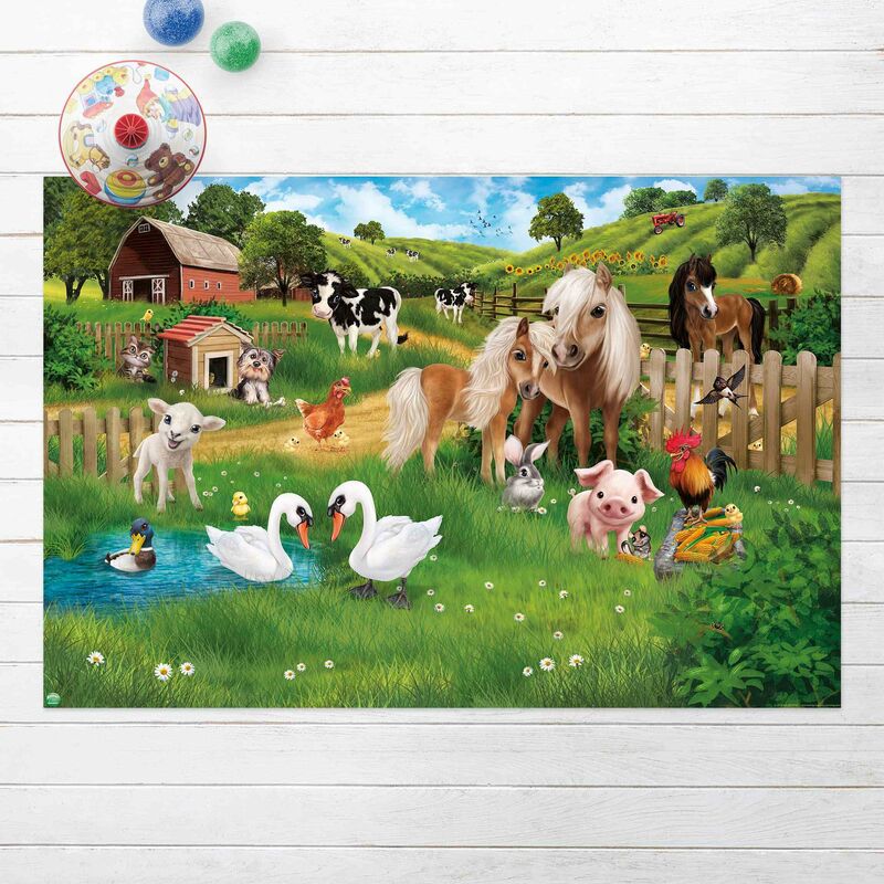 

Alfombras vinílicas - Animal Club International - Animals On A Farm - Apaisado 2:3 Dimensión LxA: 60cm x 90cm