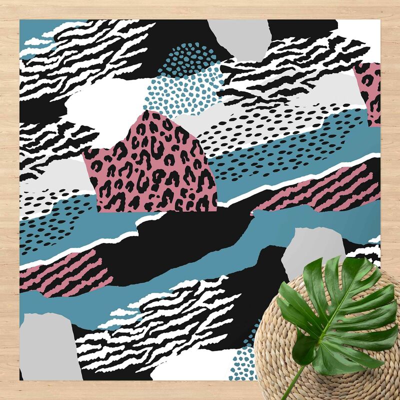

Alfombras vinílicas - Animal Print Zebra Tiger Leopard Asia - Cuadrado 1:1 Dimensión LxA: 60cm x 60cm