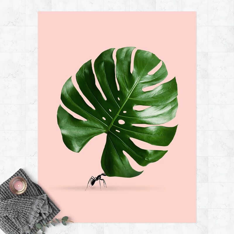 

Alfombras vinílicas - Ant With Monstera Leaf - Alto 4:3 Dimensión LxA: 80cm x 60cm