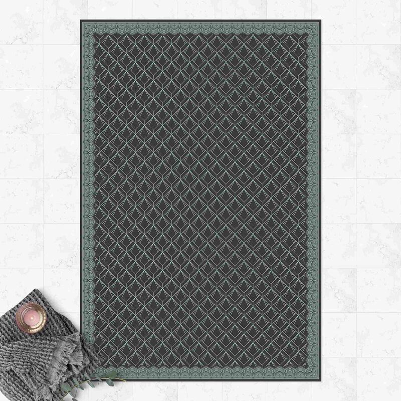

Alfombras vinílicas - Art Deco Rhombic Pattern With Border - Alto 3:2 Dimensión LxA: 180cm x 120cm