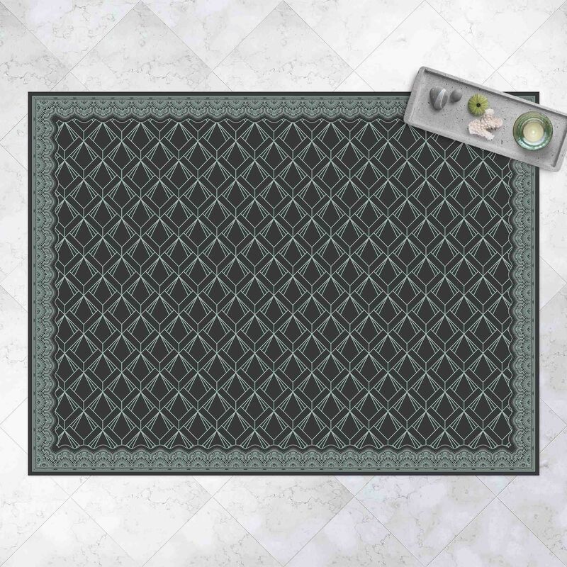 

Alfombras vinílicas - Art Deco Rhombic Pattern With Border - Apaisado 3:4 Dimensión LxA: 105cm x 140cm