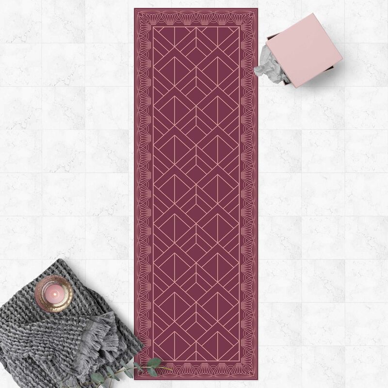 

Alfombras vinílicas - Art Deco Scales Pattern With Border - Panorámico Dimensión LxA: 120cm x 40cm